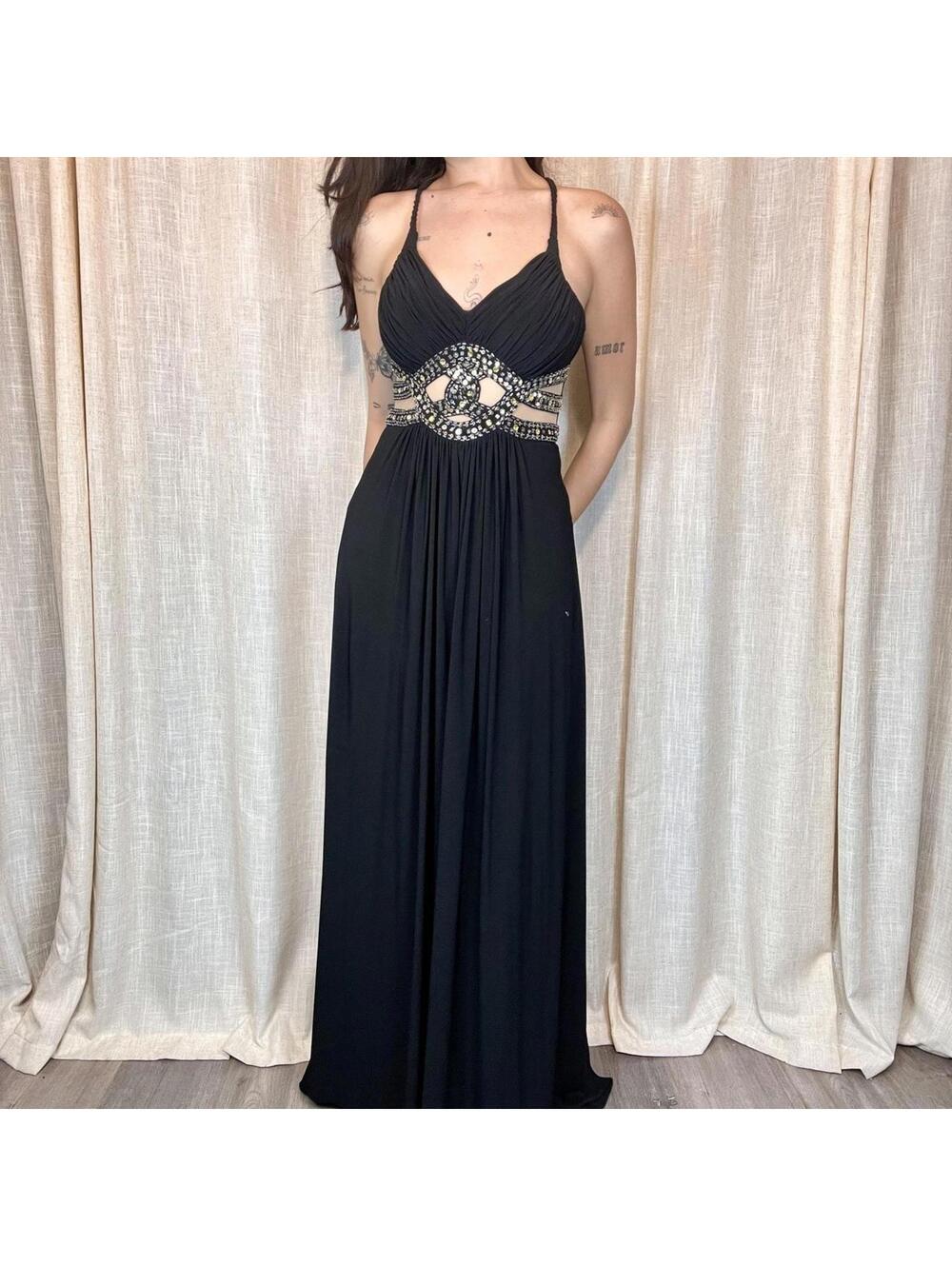 Black Beaded Maxi Dress